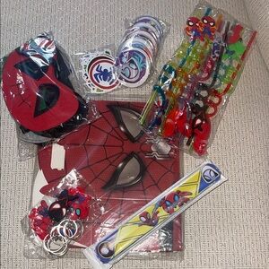 Spider-Man Themed Party Favors with boxes for 10 guests nwt